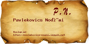 Pavlekovics Noémi névjegykártya
